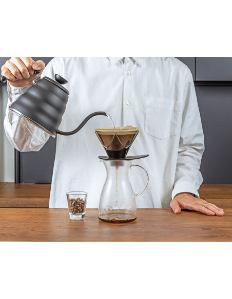 Пуровер HARIO V60 02 One Pour Dripper MUGEN & Tetsu Kasuya чорний (400 мл)