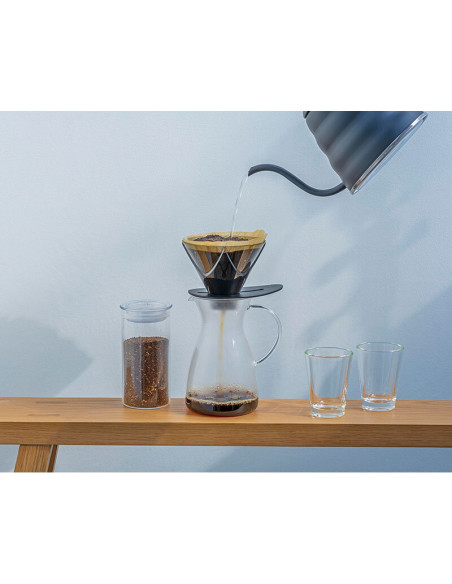 Пуровер HARIO V60 02 One Pour Dripper MUGEN & Tetsu Kasuya чорний (400 мл)