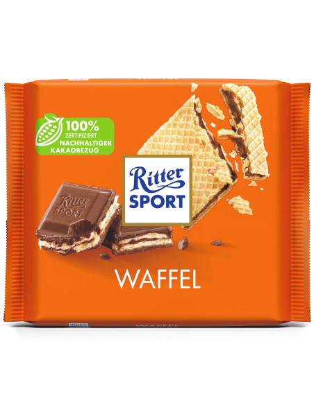 Ritter Sport Waffel - Молочний шоколад з хрусткими вафлями, 100 г