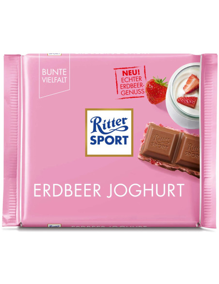 Ritter Sport Erdbeer joghurt - Молочний шоколад з полуничним йогуртом, 100 г