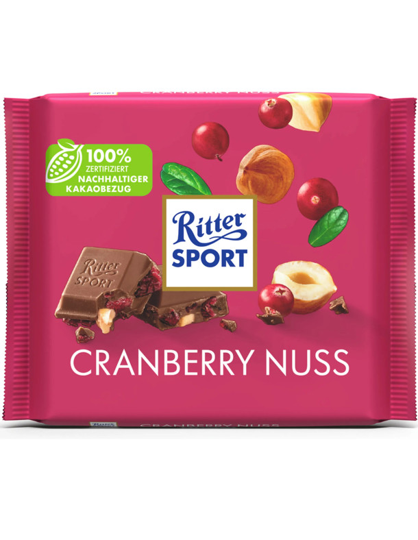 Ritter Sport Cranberry Nuss - Молочний шоколад з...