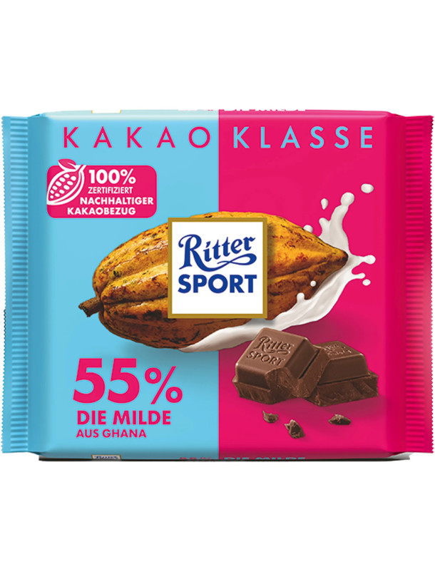 Ritter Sport Kakao Klasse - Молочний шоколад 55%, 100 г