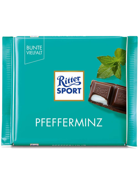 Ritter Sport Pfefferminz - Темний шоколад з кремово-м'ятною начинкою, 100 г