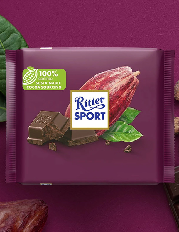 Ritter Sport Halbbitter - Темний шоколад 50% какао, 100 г 2
