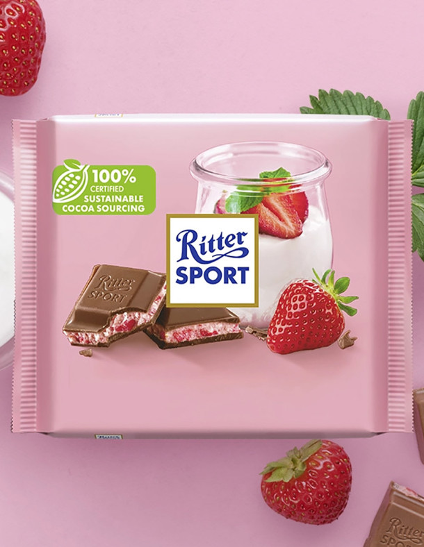 Ritter Sport Erdbeer joghurt - Молочний шоколад з... 2