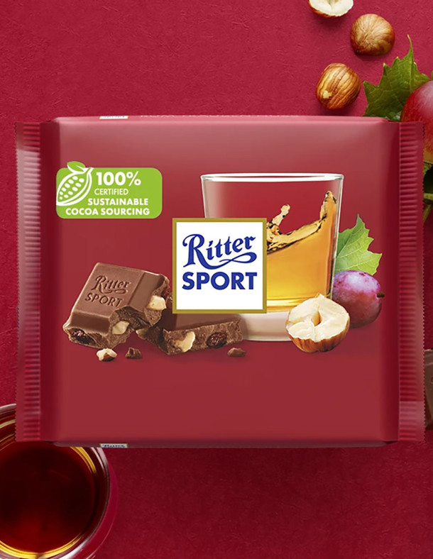 Ritter Sport Rum Trauben Nuss - Молочний шоколад з ромом,... 2