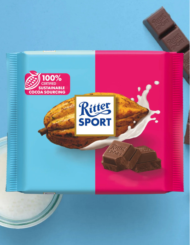 Ritter Sport Kakao Klasse - Молочний шоколад 55%, 100 г 2