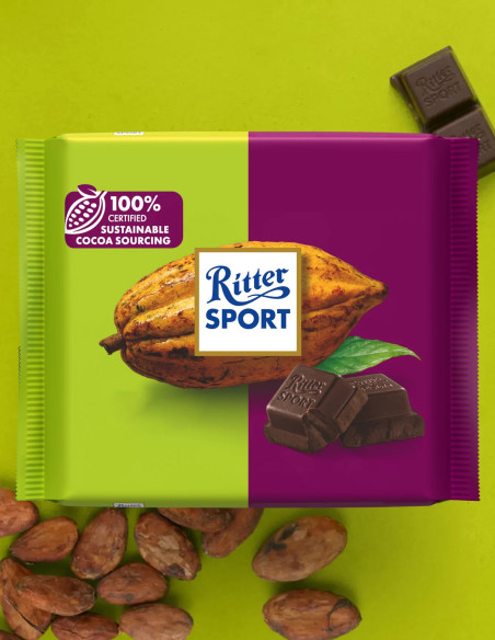 Ritter Sport Kakao Klasse - Насичений темний шоколад 81%, 100 г