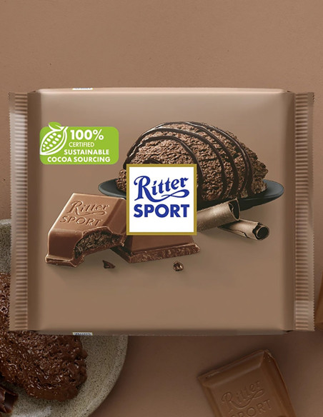 Ritter Sport Kakao-Mousse - Молочний шоколад з начинкою какао-мусс, 100 г
