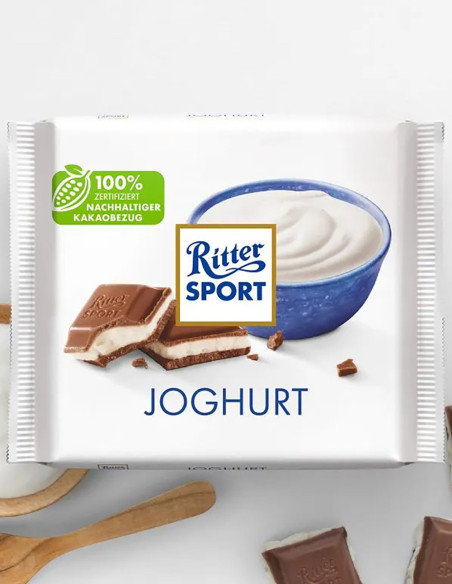 Ritter Sport Joghurt - Молочний шоколад з начинкою йогурт, 100 г