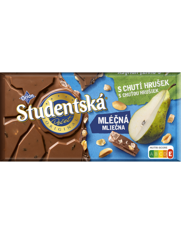 Шоколад Studentská pečeť груша, арахіс та желе, 180 г