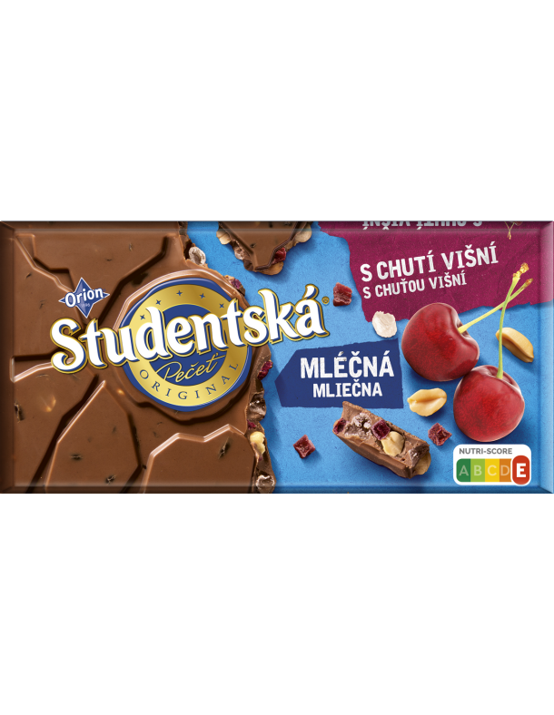 Шоколад Studentská pečeť вишня, арахіс та желе, 180 г