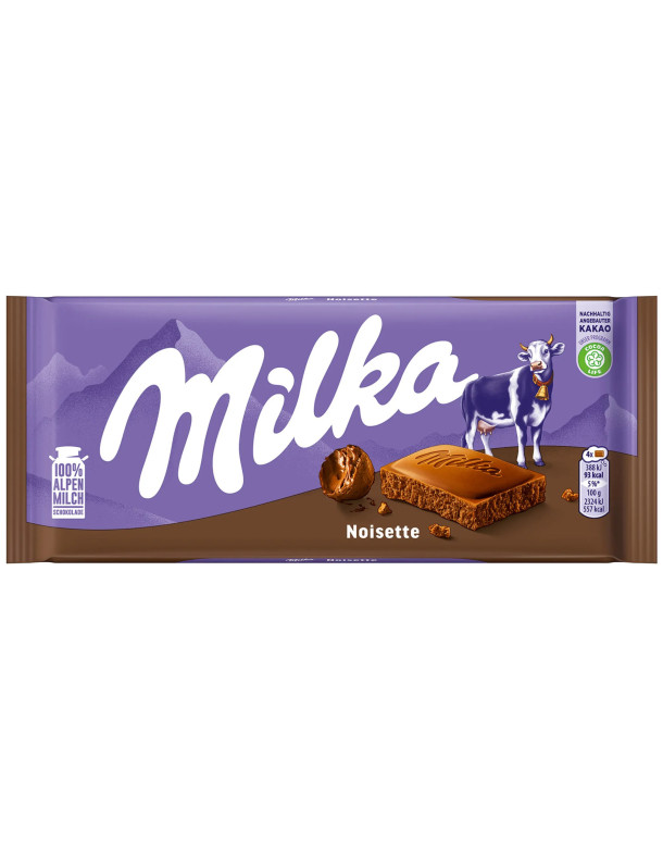 Milka Noisette - Молочний шоколад з горіховим кремом, 100 г