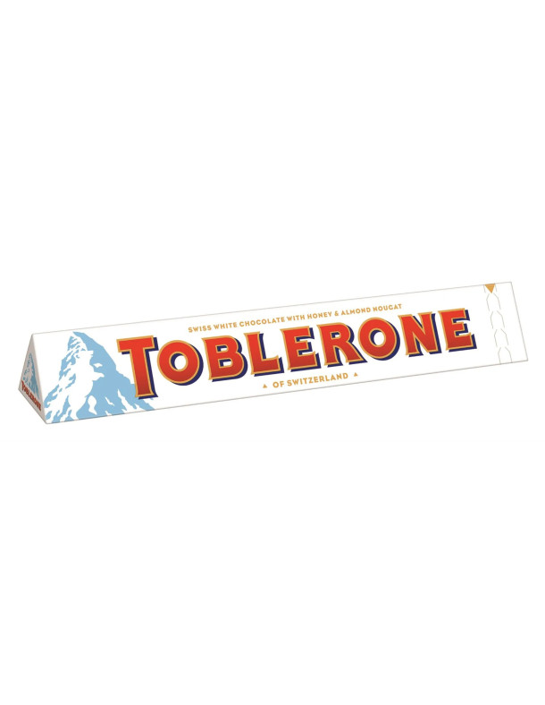 Toblerone - білий шоколад з медово-мигдальною нугою, 100 г